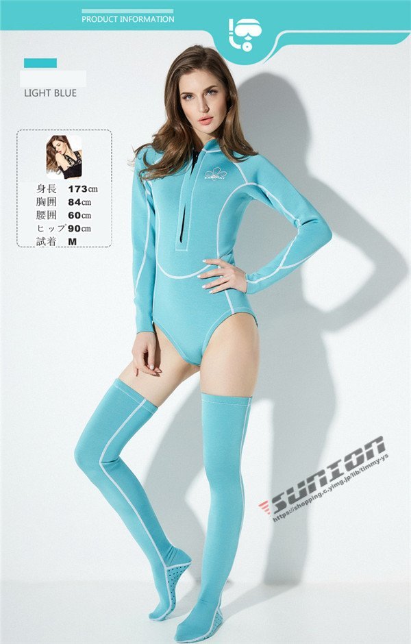  wet suit lady's 2mm surfing bikini swimsuit full suit front Zip neoprene diving marine sport 