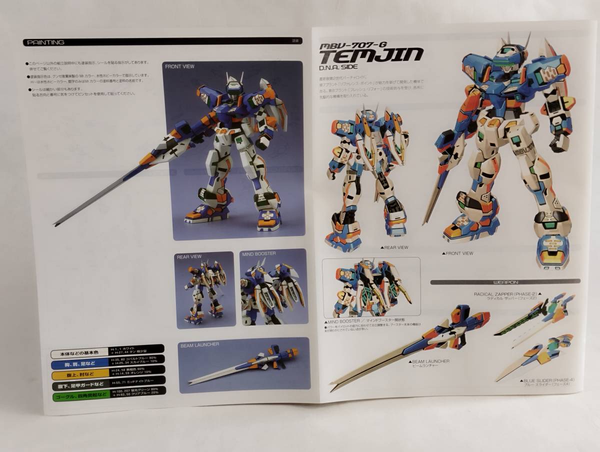 1/144 MBV-707-G テムジン D.N.A SIDE VR バーチャロイド 電脳戦機バーチャロン wave ウェーブ 中古未組立プラモデル レア 絶版の画像10