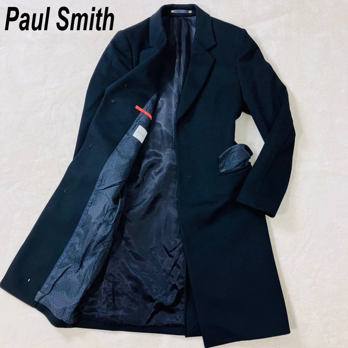 【外見美品】Paul Smith ポールスミス　チェスターコート　ロングコート　ウール　毛　ブラック　黒　_画像1