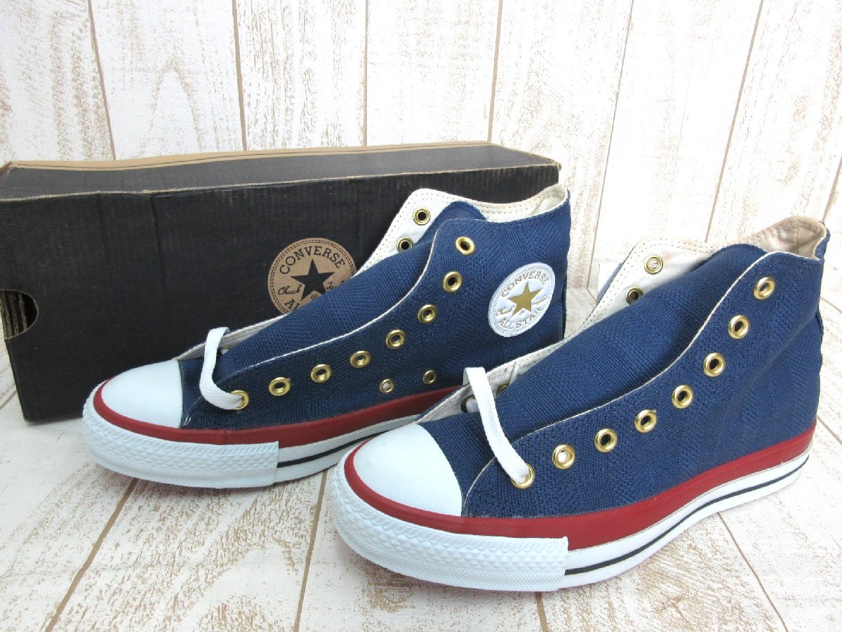 CONVERSE/コンバース：ALL STAR BRISK HI 1B156 オールスター ブリスク 25.5cm ネイビー 織り 未使用/傷みあり_画像1