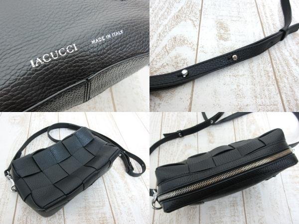 IACUCCI/イアクッチ：ベルタ XS CERVO ブラック 3WAY ショルダーバッグ クラッチ ウエストマーク BERTA 編み込み メッシュ 中古/USED_画像5