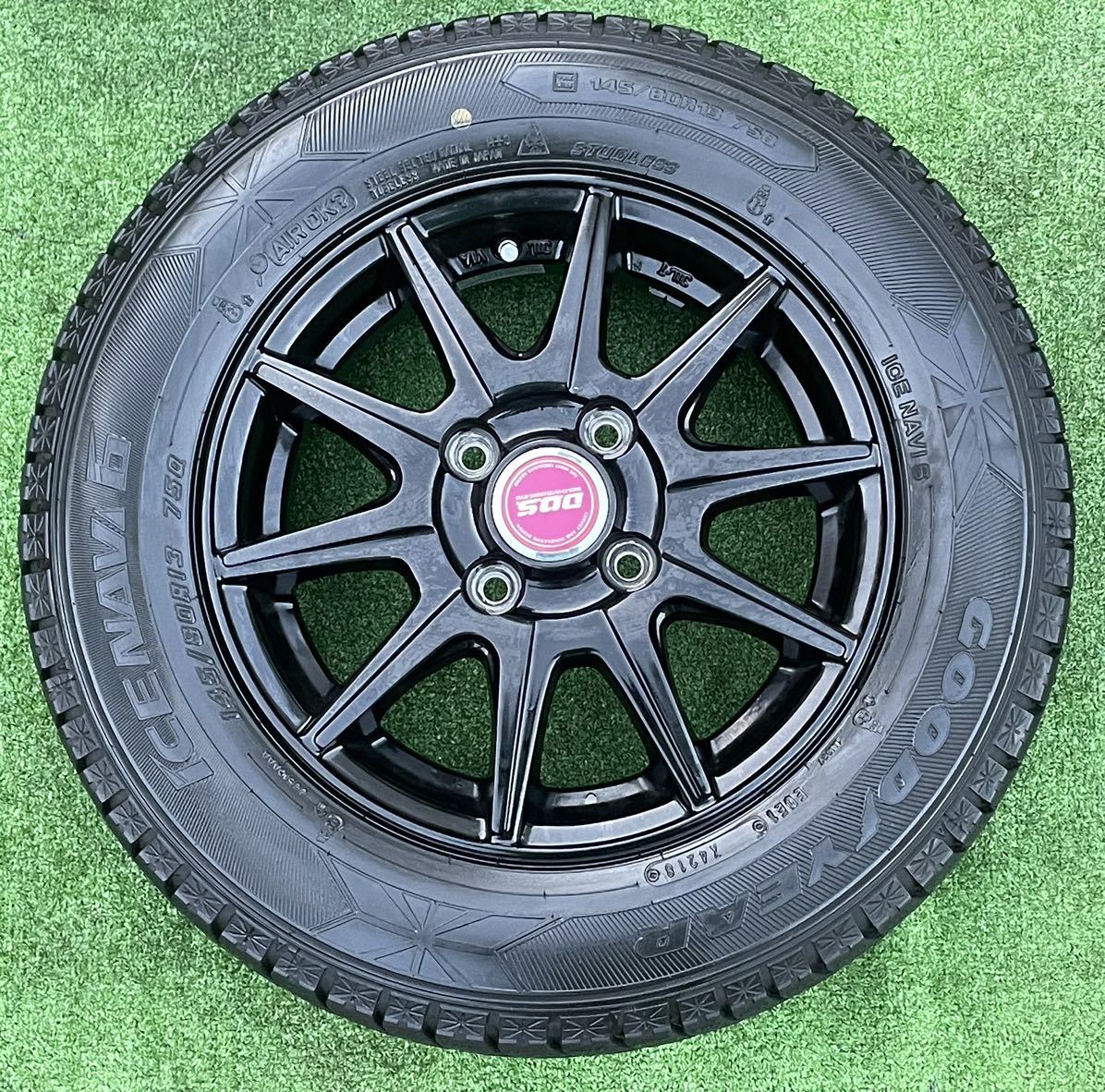 ★145/80R13 スタッドレスタイヤ ホイール 4本 13 4J 100 4穴 バモス エブリィ ハイゼット アトレー ミニキャブ サンバー★AN25_画像2