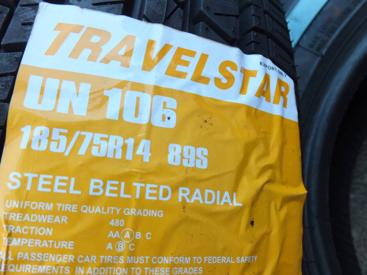 185/75R14 ホワイトリボンタイヤ4本セット　新品 北米スタイル　トラベルスター サマータイヤ TRAVELSTAR 　14インチ　_画像3