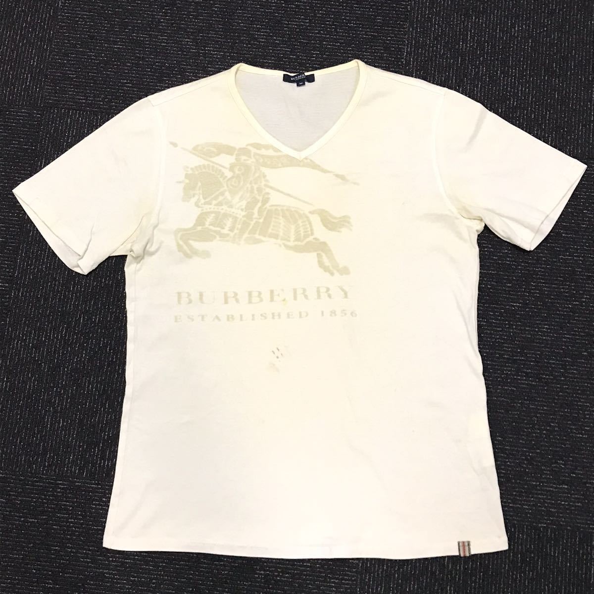 【バーバリー】本物 BURBERRY LONDON 半袖Tシャツ 騎士ロゴ トップス サイズM 綿100% 男性用 メンズ_画像1