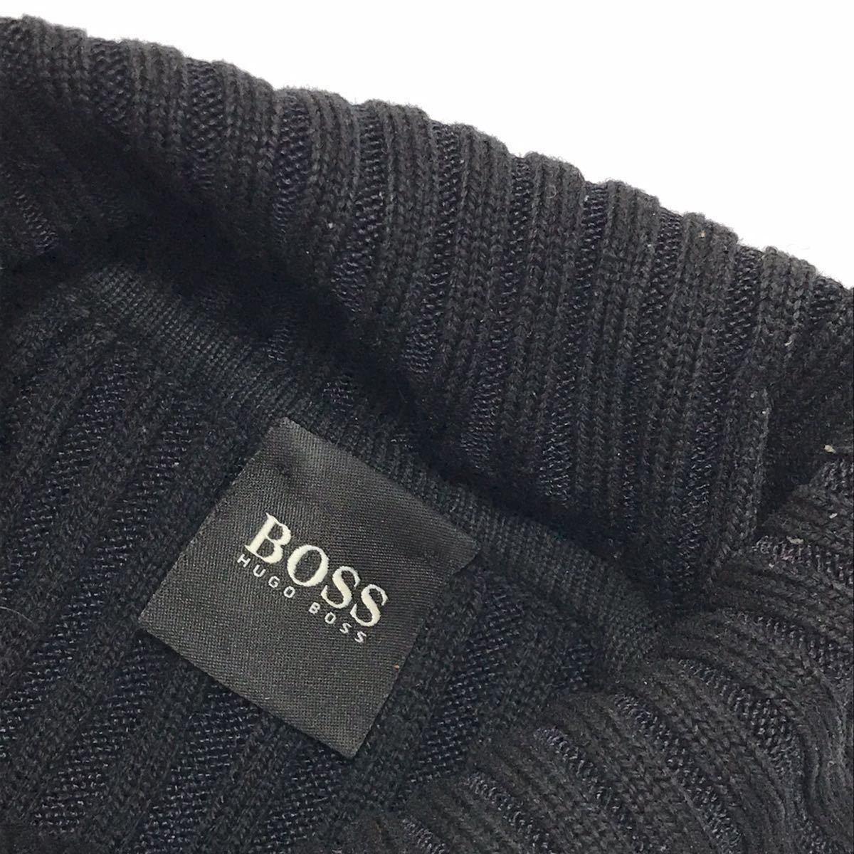 【ヒューゴボス】本物 HUGO BOSS タートルネック ニット セーター トップス サイズS バージンウール70%×レーヨン30% 男性用 メンズ_画像3