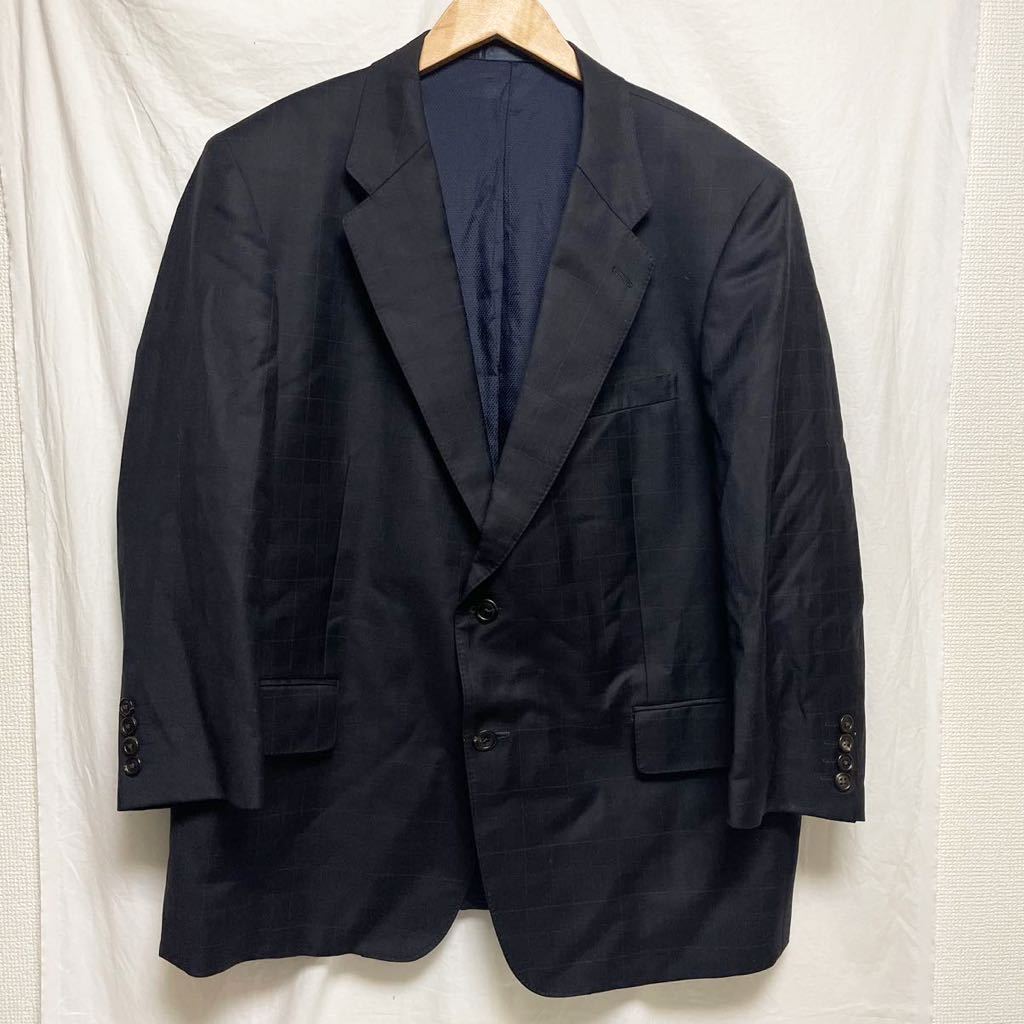 【日本製】ERMENEGILDO ZEGNA(ゼニア) テーラードジャケット スーツ ウィンドウペン チェック ブラック メンズL〜XL相当_画像2