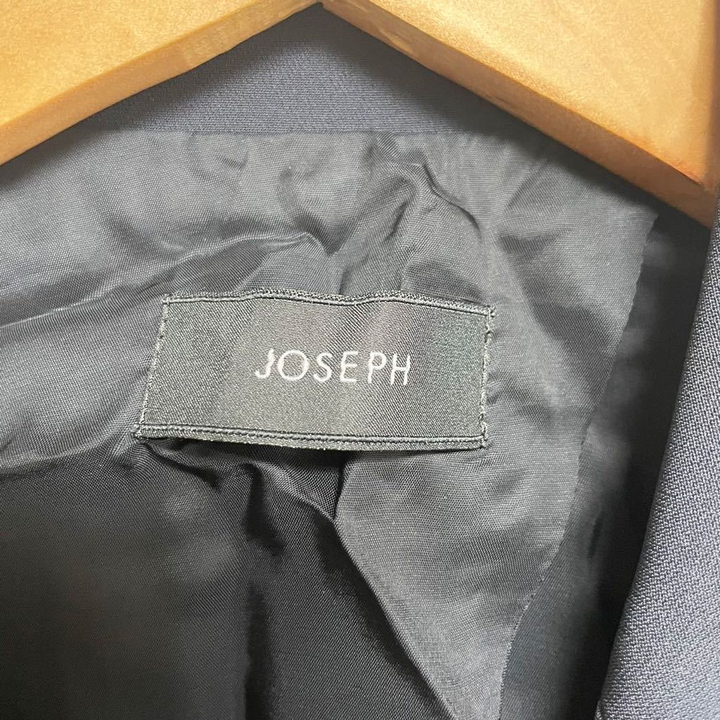 【日本製】JOSEPH(ジョセフ) レディースセットアップ 2パンツ スーツ テーラードジャケット ワイドパンツ テーパード ネイビー サイズS〜M_画像8