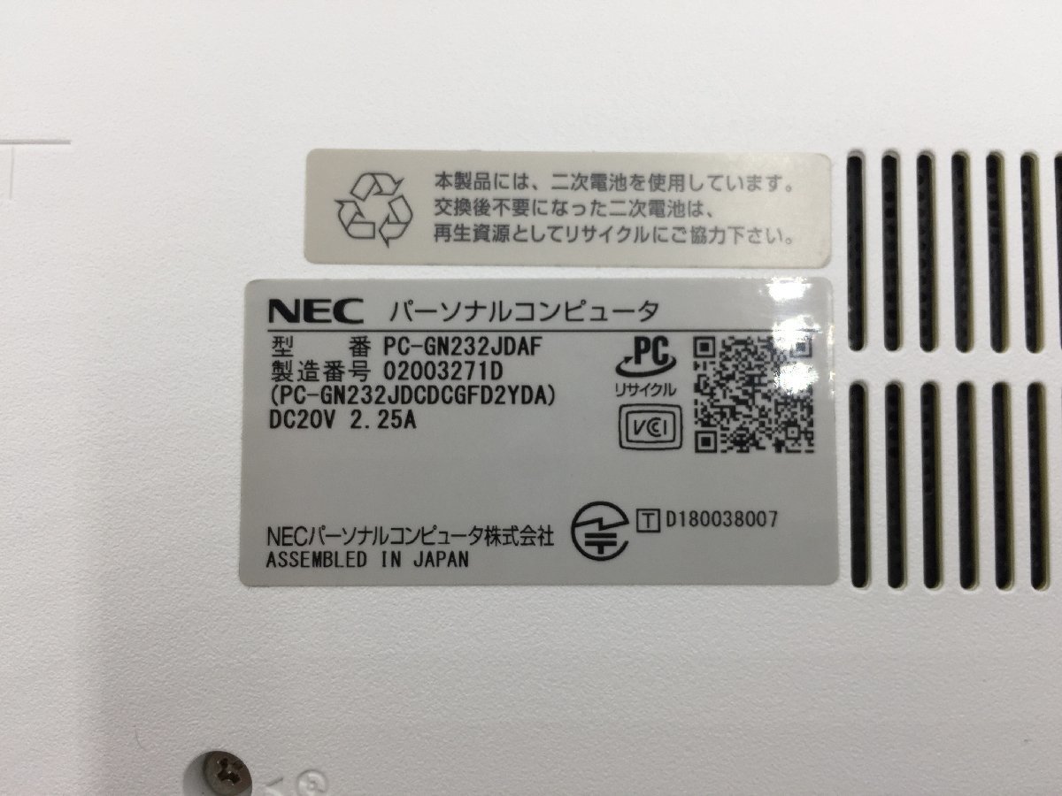 ♪▲【NEC エヌイーシー】ノートPC/Core i3 7020U(第7世代)/HDD 1TB PC-GN232JDAF Blanccoにて消去済み 1101 N 22_画像7