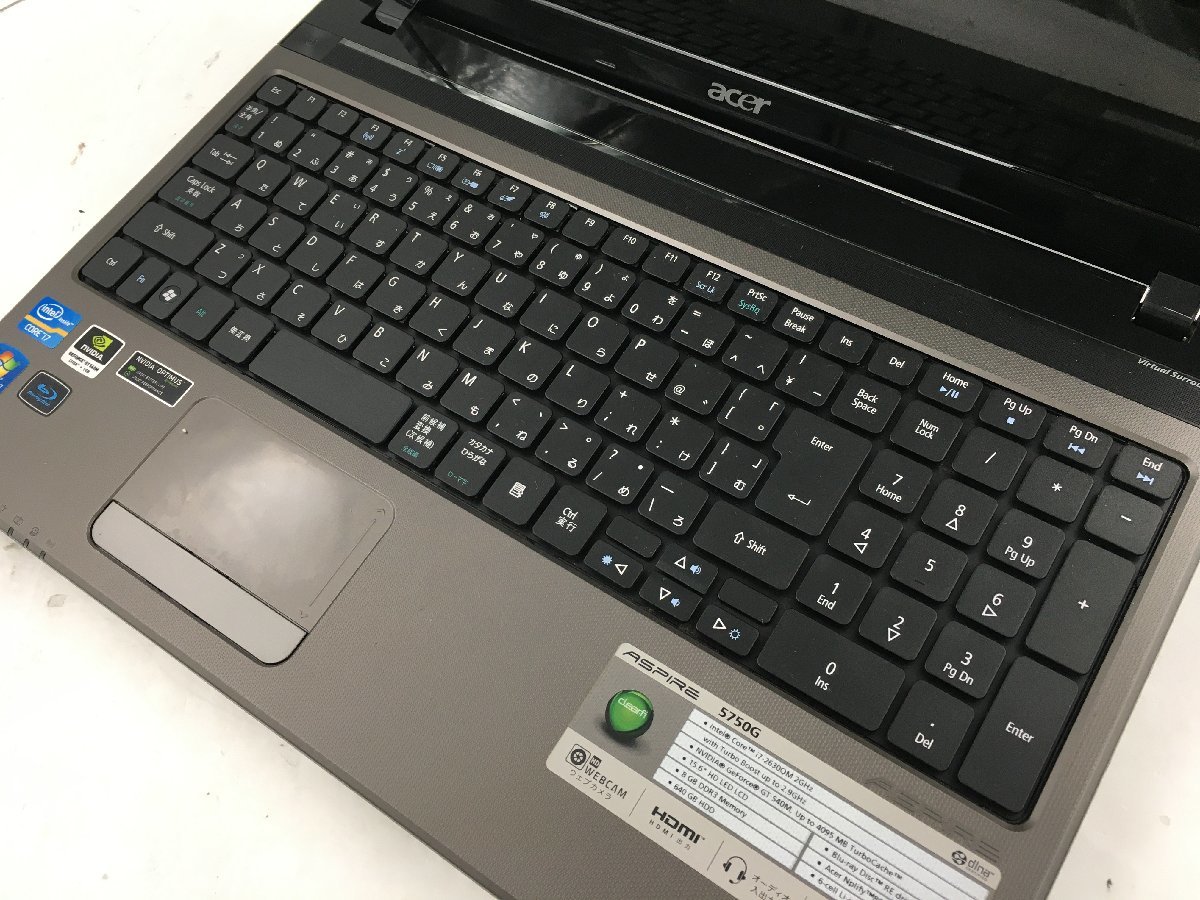 ♪▲【ACER エイサー】ノートPC/Core i7 2630QM(第2世代)/HDD 640GB Aspire 5750G Blanccoにて消去済み 1110 N 22_画像2