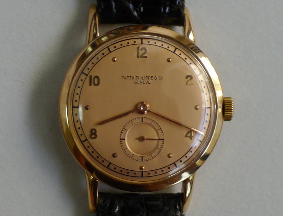  free shipping *Patek Philippe / Patek * Philip * Calatrava 18KPG pure gold * pink diamond ru*CAL.10-100 hand winding men's,OH settled *