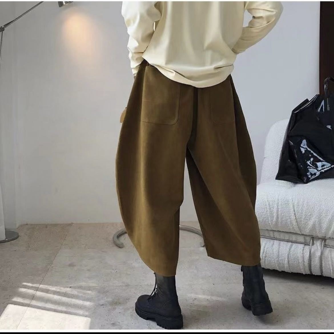 サルエルパンツ ガウチョパンツ タグ付き ワイドパンツ ガウチョパンツ