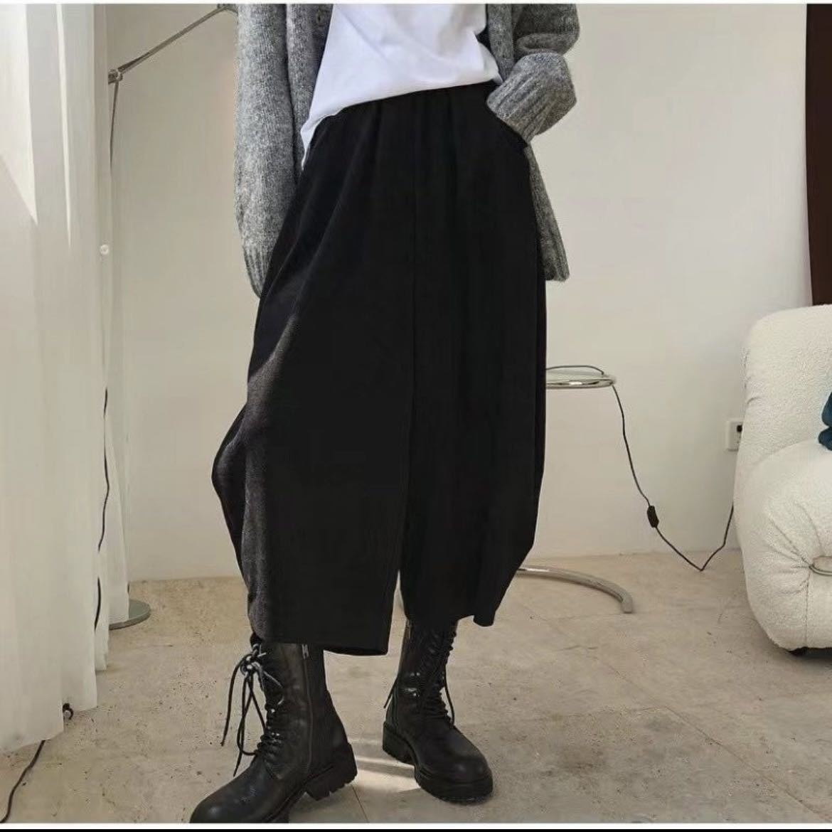 サルエルパンツ ガウチョパンツ タグ付き ワイドパンツ ガウチョパンツ