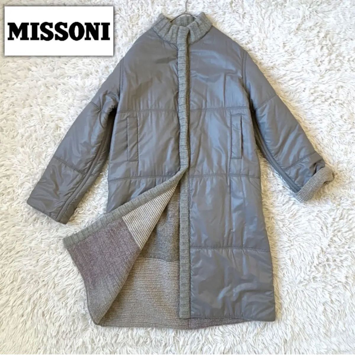 MISSONI ミッソーニ★2way モヘア混リバーシブルキルティングニットコート