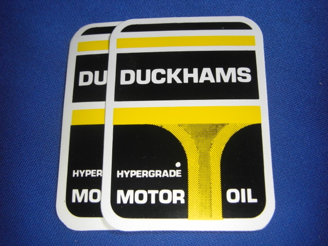 ビンテージ ★ DUCKHAMS OIL ステッカー イングランド製 ★ ダッカムス オイル カストロール CASTROL 世田谷ベース レーシング パーツ_画像1