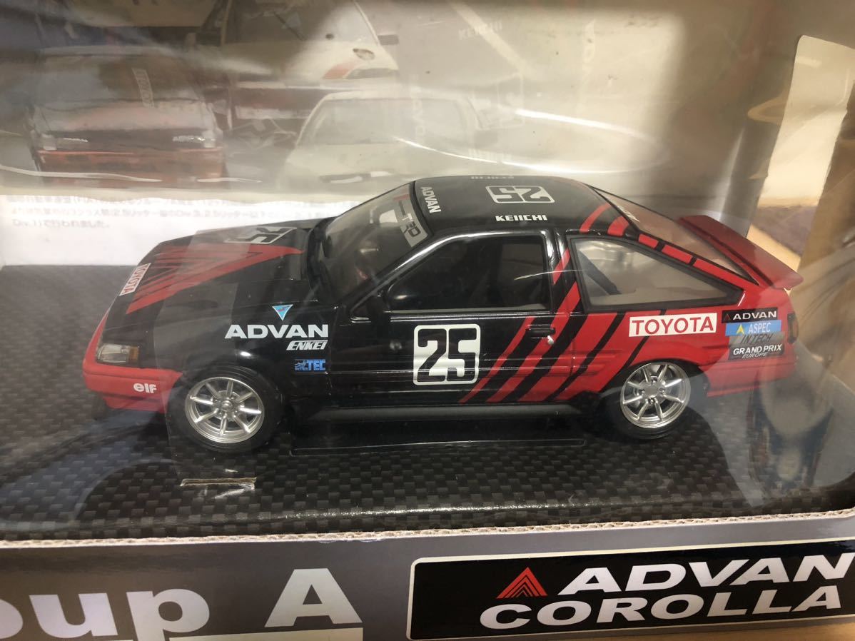 展示歴無！アオシマ DISM 1/24 ダイキャストミニカー グループA ADVAN カローラ レビン 土屋圭一　AE86 LEVIN 激レア垂涎！※商品説明必読_画像1