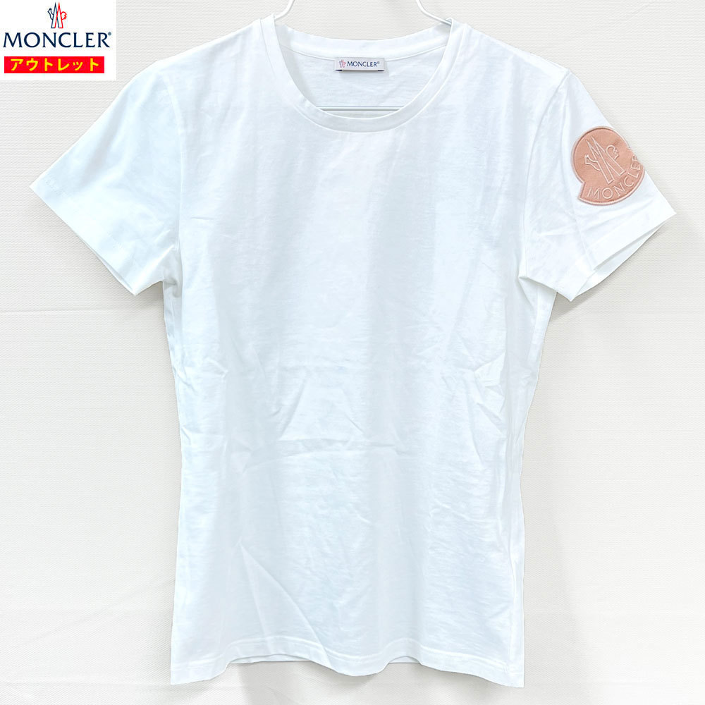 【72366BS】未使用・アウトレット処分品　MONCLER/モンクレール　半袖Ｔシャツ　ロゴワッペン　8C71600 V8102　レディース　M　ホワイト_画像1