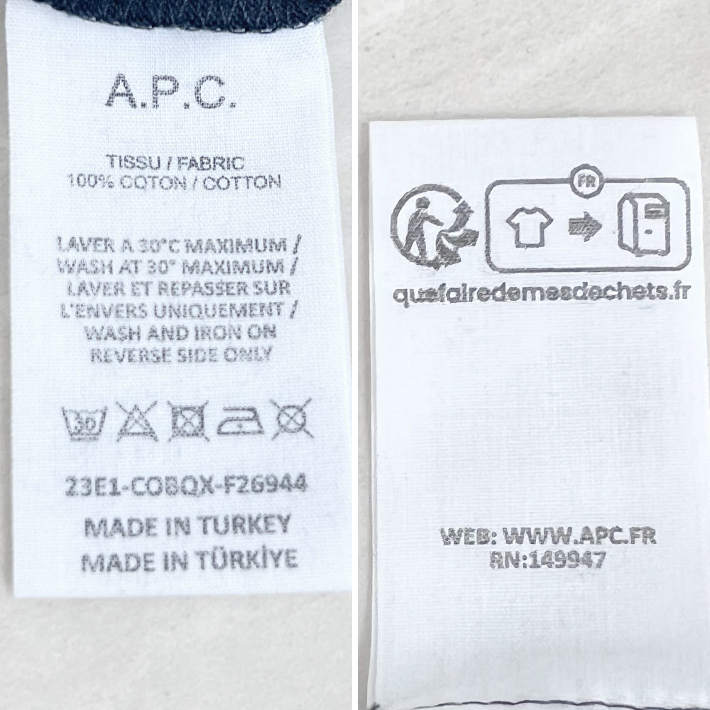 【72356BS】未使用・アウトレット処分品　APC A.P.C./アーペーセー　VPC　半袖Tシャツ　COBQX F26944　ダークネイビー　M　レディース_画像5