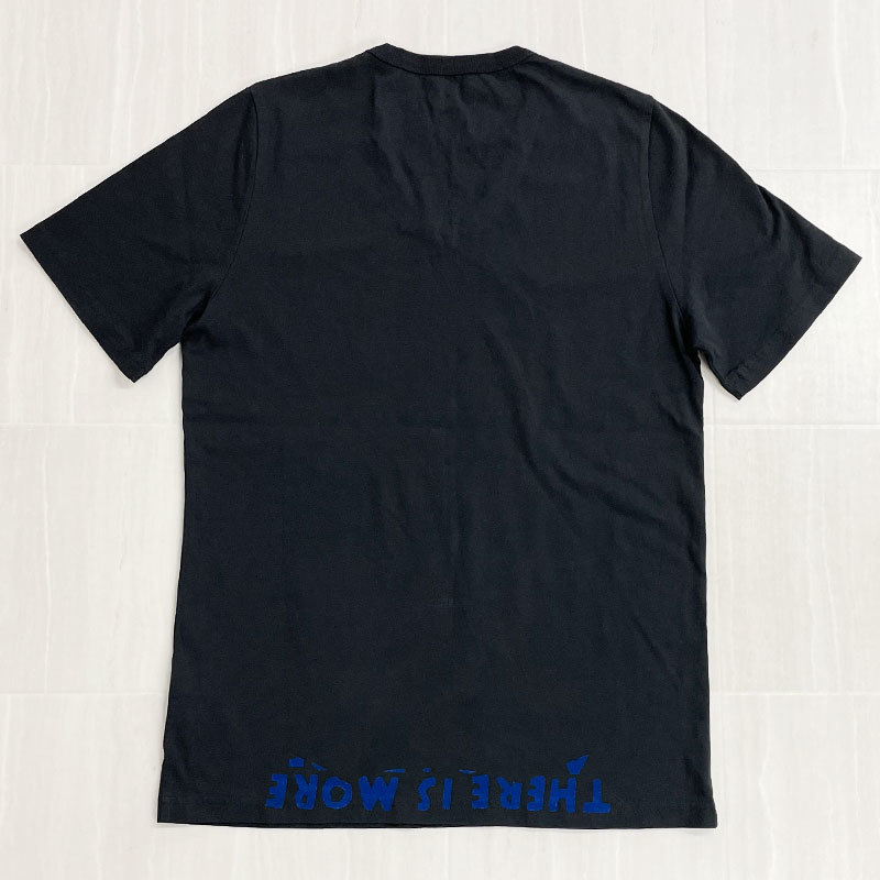 【N A53】中古　Maison Margiela マルジェラ　エイズTシャツ　フロッキープリント Vネック Tシャツ　半袖　黒　メンズ S_画像2