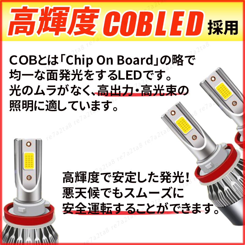 フォグランプ イエロー ledフォグランプ H8 H9 H11 H16 フォグライト 3000k ledバルブ 汎用 小型 ハイビーム 切り替え 明るい ポン付け_画像4