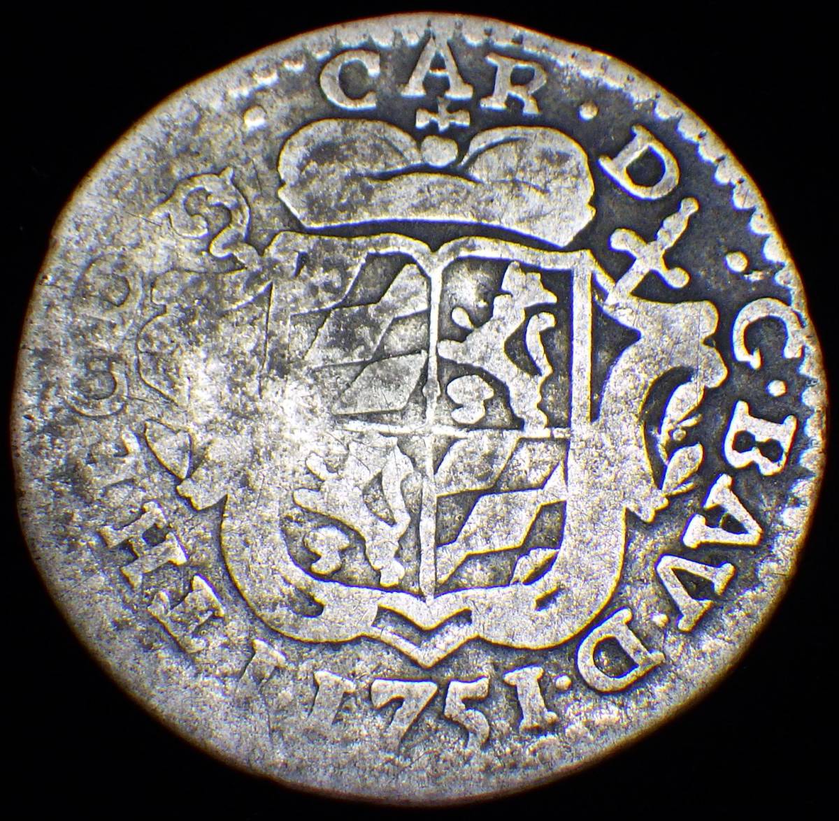 1751年 ドイツ/ベルギー リエージュ プラケット銀貨_画像2