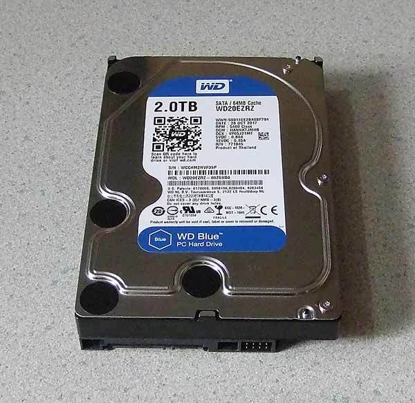 内蔵SATA 3.5インチ HDD Western Digital WD Blue WD20EZRZ 2.0TB_画像1