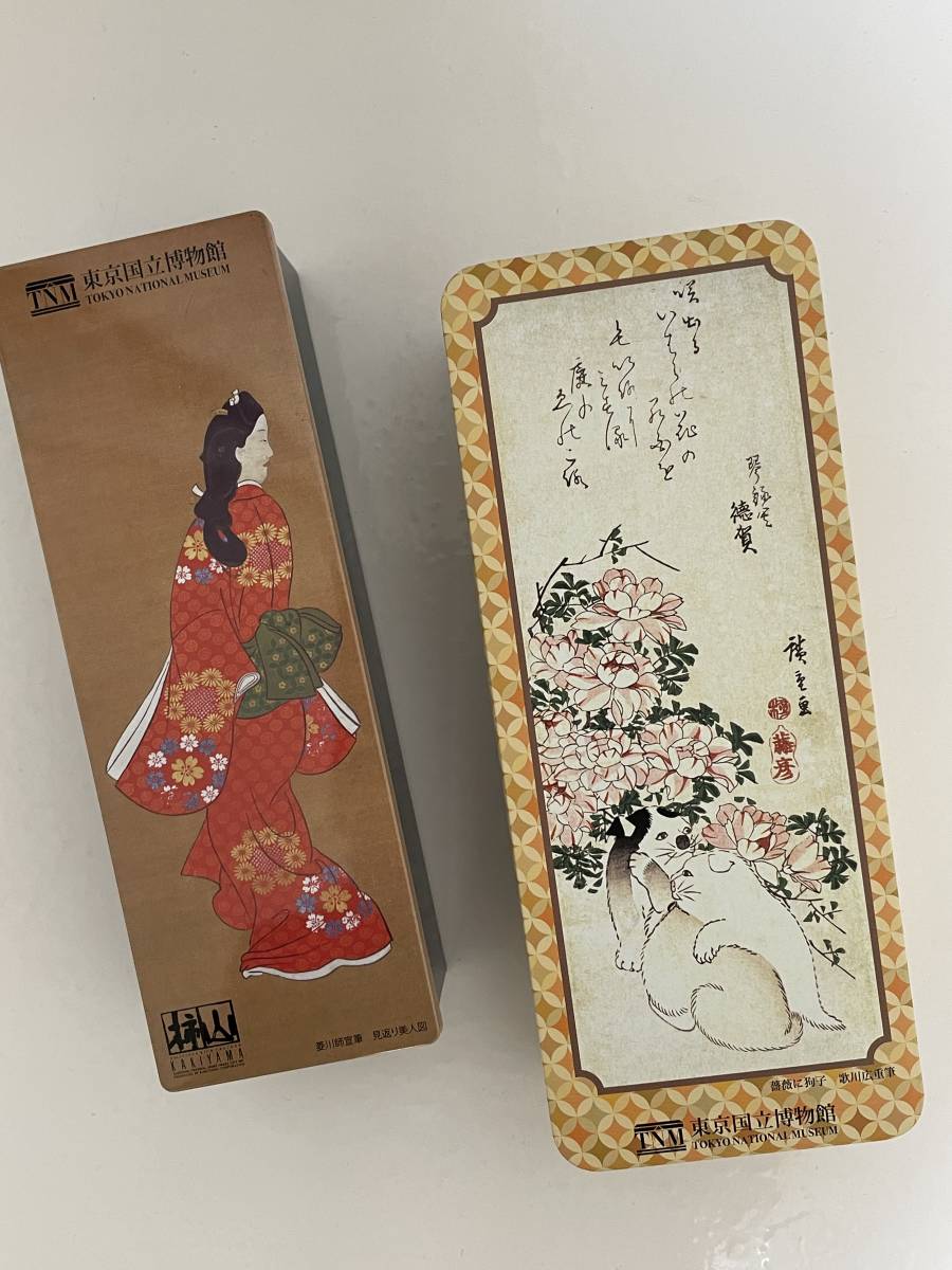 東京国立博物館 コラボレーションお菓子の空き缶 菱川師宜 見返り美人