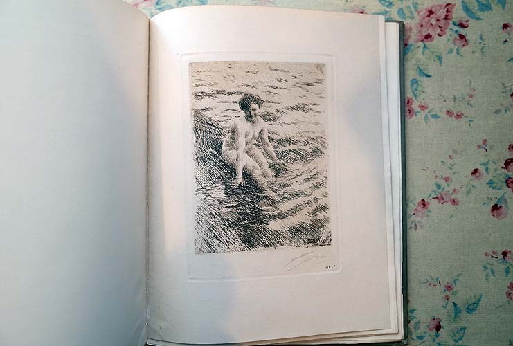 45533/アンデシュ・ソーン 画集 Anders Zorn His Life and Work 1921年 フォト・グラビア8点 背革装 天金 スウェーデンの画家 水彩画 版画_画像9