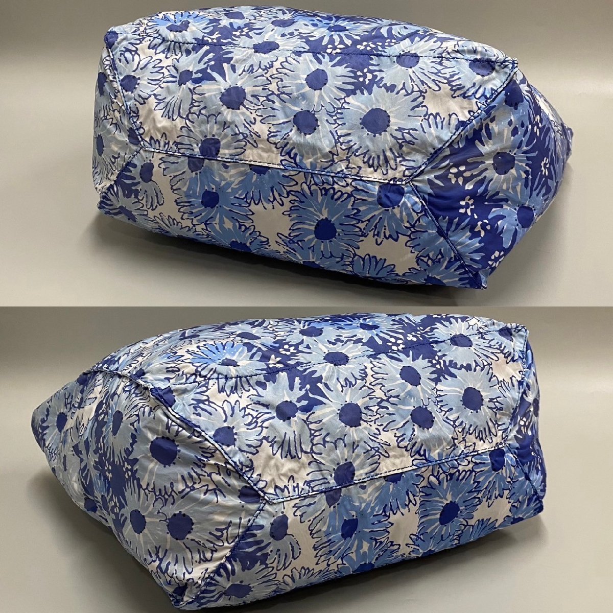 美品 PRADA プラダ 希少品 三角ロゴ 金具 花柄 総柄 ナイロン 美品 PRADA プラダ 希少品 三角ロゴ 金具 花柄 総柄 ナイロン