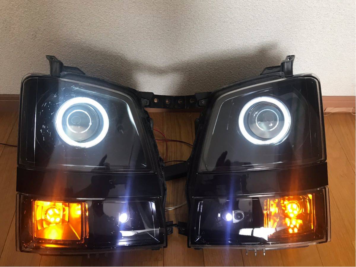 MH21S Wagon R HID head light SMD lighting ring inner black lens grinding coating construction settled 