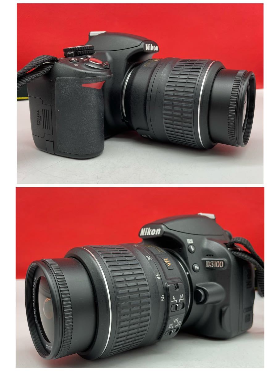 □ Nikon D3100 デジタル一眼レフカメラ AF-S NIKKOR 18-55mm F3.5-5.6G DX VR / 55-300mm F4.5-5.6G ED DX VR 動作確認済 現状品 ニコン_画像3