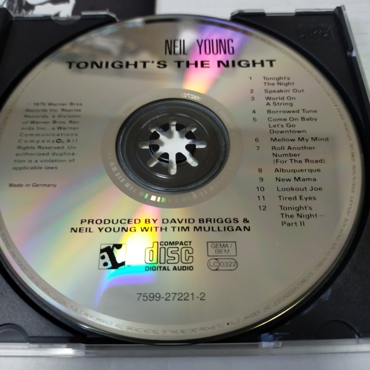 美盤 Germany盤CD/NEIL YOUNG ニール・ヤング/TONIGHT′S THE NIGHT/7599-27221-2_画像5