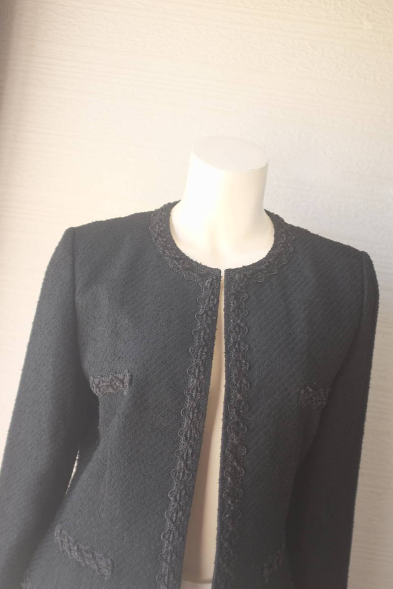 sowa-ru*SOIR BENIA* beautiful goods * bolero jacket * blade using *tsu il woven ground pattern * black *M number 