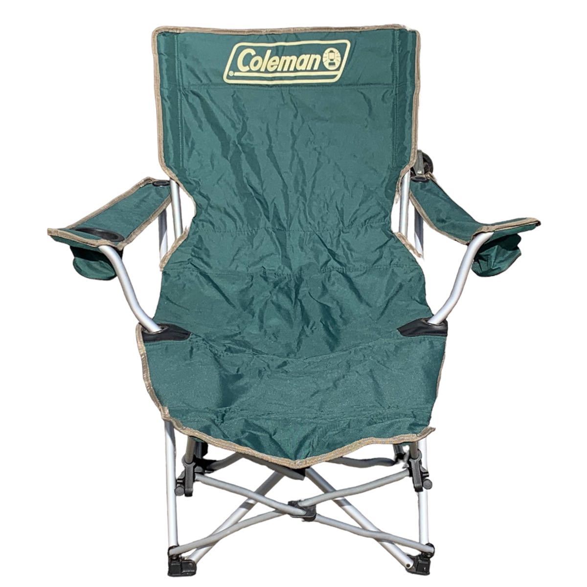 ★Coleman コールマン EASY LIFT CHAIR イージーリフトチェア ケース付き グリーン 椅子 耐荷重約80Kg アウトドア 中古品 管理I976_画像1