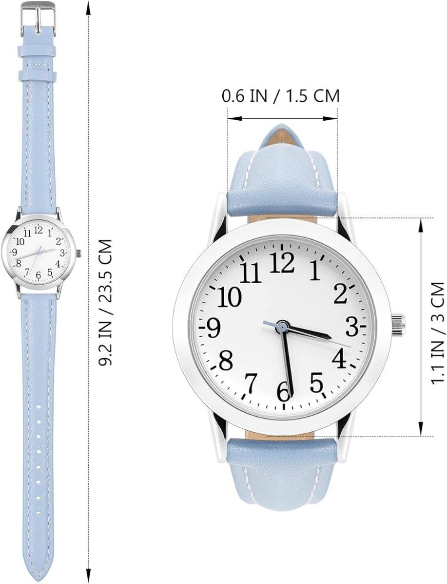 腕時計 女性 レディース 文字盤 3気圧防水 学生腕時計（色：ブラック）