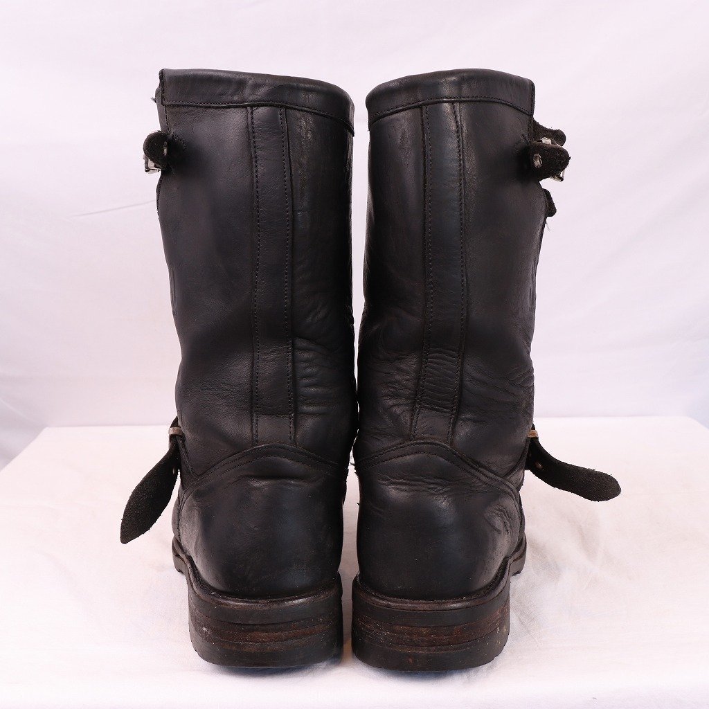 SANCHO engineer boots 42 / 26.5cm rank sun cho meat thickness leather steel tu black black men's old clothes used eb1089