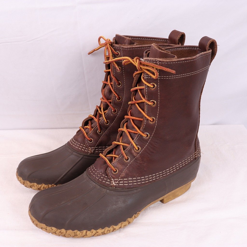 【新作入荷!!】 ガムシュー メンズ L.L.Bean LLビーン アメリカ ダークブラウン 8ホール 位 27.0cm-27.5cm N/ 10 US ビーンブーツ USA製 中古 bb920 古着 男性用