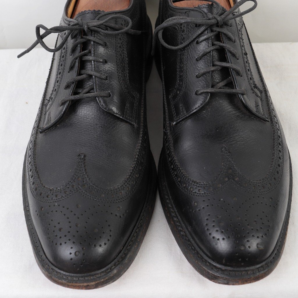 フローシャイム 10 C /27.0cm-27.5cm 位インペリアル ウィングチップ 黒 ブラック メンズ Florsheim 古着 中古 ds4062_画像3