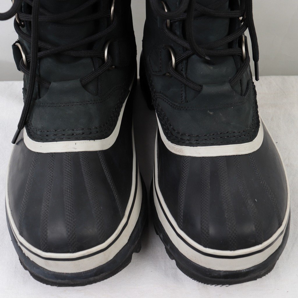 ソレル ウィメンズ US 9 /26.0cm カリブー スノーブーツ ヌバック ブラック SOREL CARIBOU メンズ ウインターブーツ 中古靴 古着 eb1104_画像3