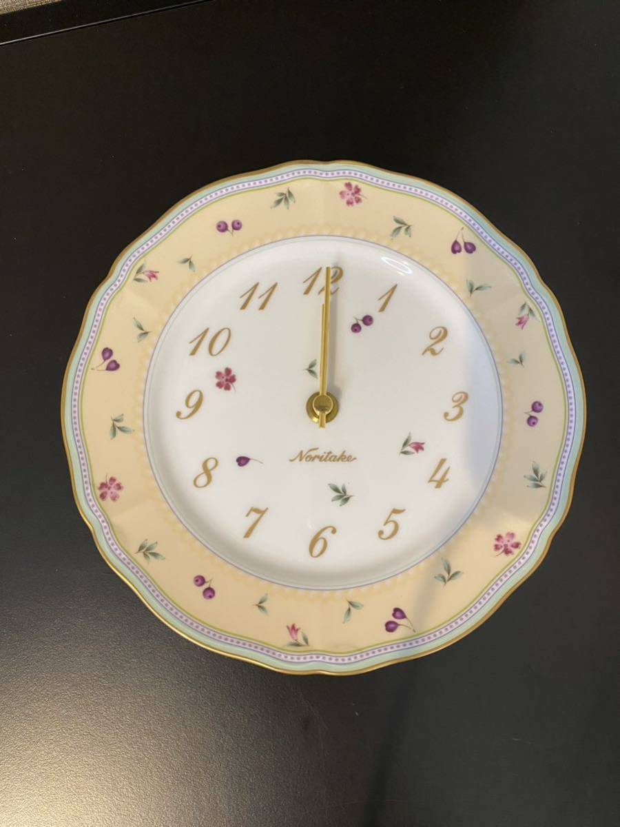  A778【新品】Noritake ノリタケ 壁掛け時計 皿時計 中古 稼働品 21cm 皿時計 ガトゥープワール 置き時計　スタンド付き_画像9