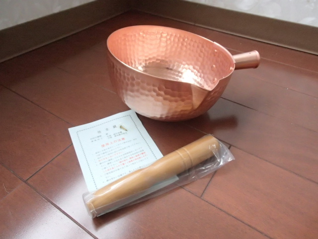 即決新品 未使用 純銅 製 ボーズ鍋15㎝ 純銅 ボーズ鍋 銅 丸型鍋 銅 片手 坊主鍋 片手鍋 銅 お鍋 打ち出しボーズ 錫無