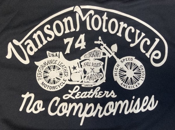 送料無料 VANSON バンソン ドライロングＴシャツ ロンＴ「MOTORCYCLE」モーターサイクル 吸汗速乾 UV CUT 別注 88MV160P / Lサイズ_画像5