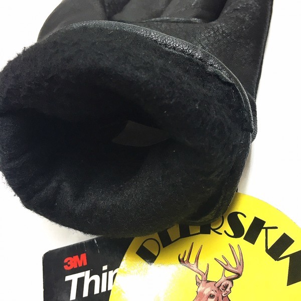 送料無料 NAPA GLOVES ナパ 鹿革 防寒 冬用 シンサレート グローブ 811TL-M BLACK 黒 EXTRA WARM 裏地付 ディアスキン USA老舗 柔らか_画像4