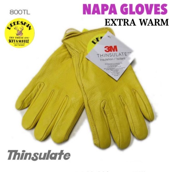 送料無料 NAPA GLOVES ナパ 鹿革 防寒 冬用 シンサレート グローブ 811TL-M BLACK 黒 EXTRA WARM 裏地付 ディアスキン USA老舗 柔らか_ゴールド(黄)も出品中