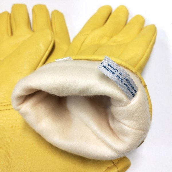 送料無料★別注 NAPA GLOVE EXTRA WARM gauntlet ナパグローブ 鹿革ガントレット シンサレート 冬用グローブ【820GLDTL】-S 黃 里地付 防寒