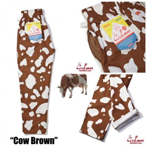 送料0 【COOKMAN】クックマン Chef Pants シェフパンツ Cow Brown 231-33805 -M 牛柄 茶牛 アニマル柄 男女兼用 イージーパンツ 西海岸_画像6