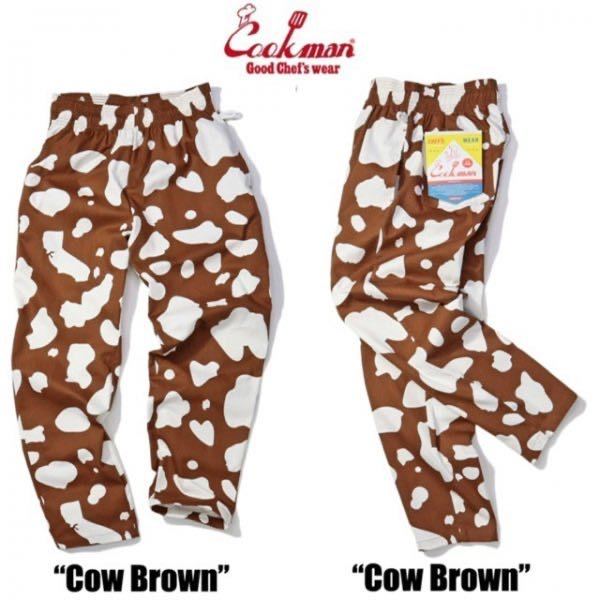 送料0 【COOKMAN】クックマン Chef Pants シェフパンツ Cow Brown 231-33805 -M 牛柄 茶牛 アニマル柄 男女兼用 イージーパンツ 西海岸_画像4