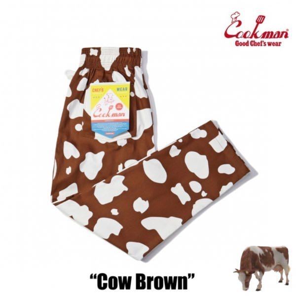 送料0 【COOKMAN】クックマン Chef Pants シェフパンツ Cow Brown 231-33805 -M 牛柄 茶牛 アニマル柄 男女兼用 イージーパンツ 西海岸_画像2