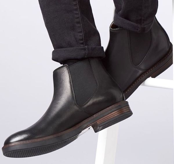 CLARKS 28cm プレーン サイドゴア チェルシー ブーツ マホガニー ブラウン スニーカー ワーク ビジネス レザー スーツ 116clks1_画像5