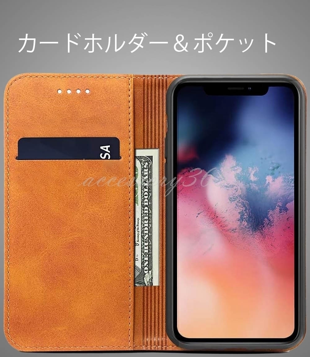 wish3 ケース 手帳型 おしゃれ ブラウン 茶 SH53D カバー SHM25 スマホケース A302SH A303SH ポケット 可愛い スタンド機能 送料無料 安い_画像2