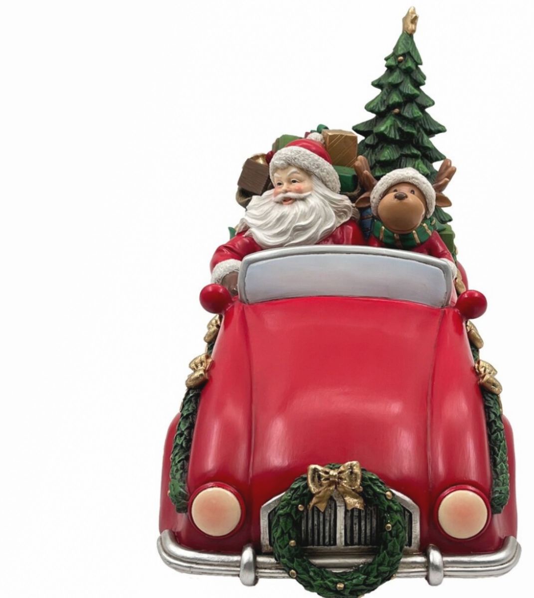 クリスマス 置き物 車 サンタ トナカイ クラシックカー 赤 クリスマス 置き物 車 サンタ トナカイ クラシックカー 赤